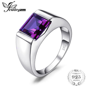 Jewelrypalace Men's Square 3.3ct Created Alexandrite Sapphire 925 Sterling Sliver Ring Vintage Jewelry Party Wedding Accessories