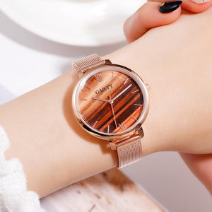Gaiety Brand Luxury Rose Gold Bracelet Dress Watches For Women Fashion Malachite Green Dial Mesh Steel Band Girl Watch