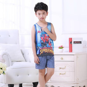 Kids Pajamas Suit 2019 Summer Short Sleeve Pijama Cartoon Boys Sleepwear Children Tracksuit Baby Loungewear Boys Home Wear