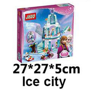 402pcs City Castle Princess Building Blocks Dream Princess Elsa Ice Castle Building Blocks Diy Compatible Legoing Gifts Girl Toy