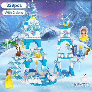 402pcs City Castle Princess Building Blocks Dream Princess Elsa Ice Castle Building Blocks Diy Compatible Legoing Gifts Girl Toy