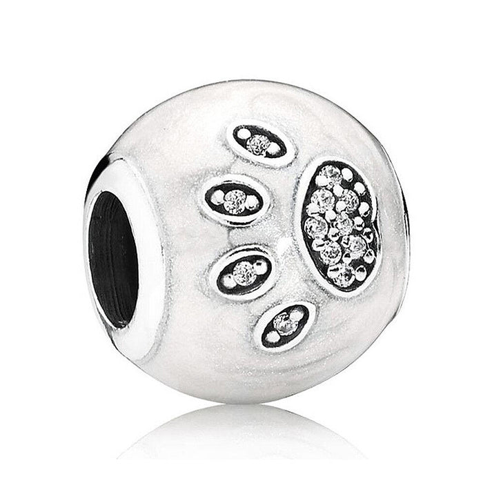 Authentic 925 Sterling Silver Charm Pave Enamel I LOVE MY DOG With Crystal Charms Fit Pandora Bracelet Bangle Jewelry