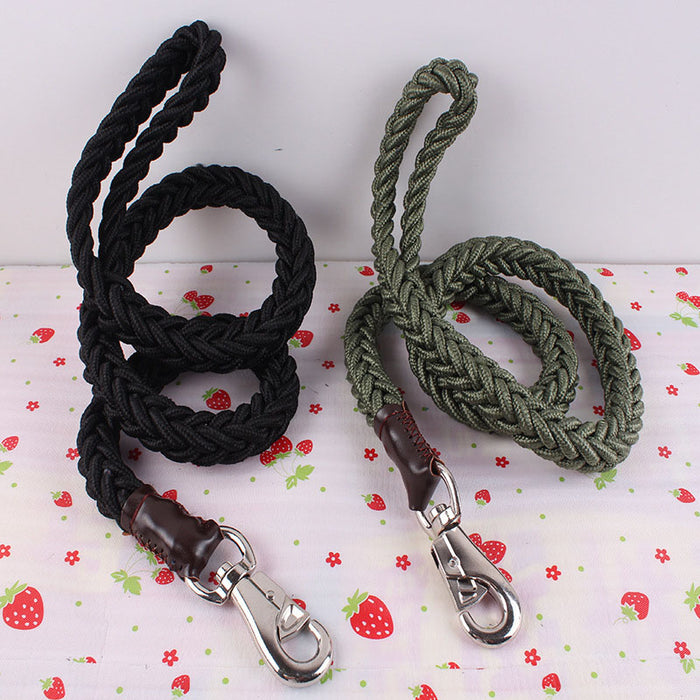 HSWLL Pet rope dog rope chain Tibetan Mastiff Golden Retriever and other large dogs dedicated military green rope
