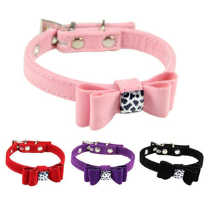Adjustable Pet Suit Traction Belt Flocking Material Bow Style Dog and Puppy Cats Pets and Other Small Animals Collar 2018