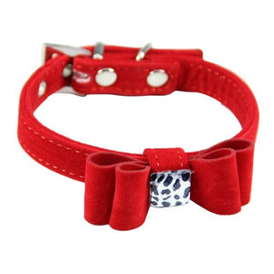 Adjustable Pet Suit Traction Belt Flocking Material Bow Style Dog and Puppy Cats Pets and Other Small Animals Collar 2018