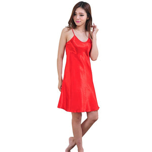 Summer New Women's Sleepwear Female Sexy Spaghetti Strap Nightgown Plus Size XXXL Rayon Nightdress Short Robe Dress Gown