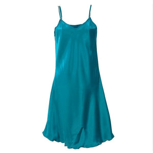 Summer New Women's Sleepwear Female Sexy Spaghetti Strap Nightgown Plus Size XXXL Rayon Nightdress Short Robe Dress Gown