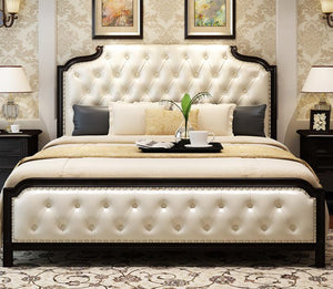 Solid Wood Bed, 1.8 M Double Bed,  European Style Solid Wood Bed
