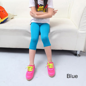 3-10years Girls Knee Length Kid Five Pants Candy Color Children Cropped Clothing Spring-Summer All-matches Bottoms Leggings