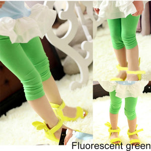 3-10years Girls Knee Length Kid Five Pants Candy Color Children Cropped Clothing Spring-Summer All-matches Bottoms Leggings