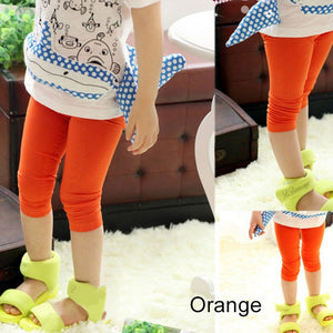 3-10years Girls Knee Length Kid Five Pants Candy Color Children Cropped Clothing Spring-Summer All-matches Bottoms Leggings