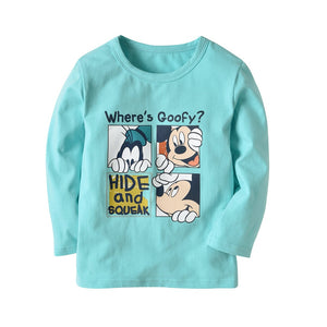 New Kids Toddler Clothes Baby Girls Cartoon Mickey Girls Long Sleeve Blouse T Shirts Casual Tops Tees Children's Clothing