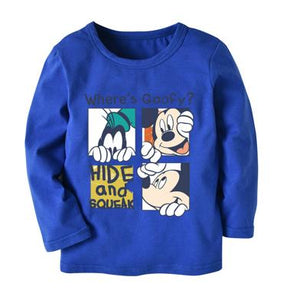 New Kids Toddler Clothes Baby Girls Cartoon Mickey Girls Long Sleeve Blouse T Shirts Casual Tops Tees Children's Clothing