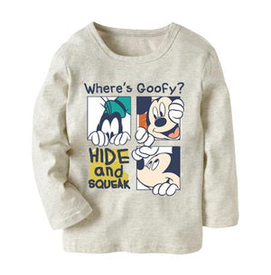 New Kids Toddler Clothes Baby Girls Cartoon Mickey Girls Long Sleeve Blouse T Shirts Casual Tops Tees Children's Clothing