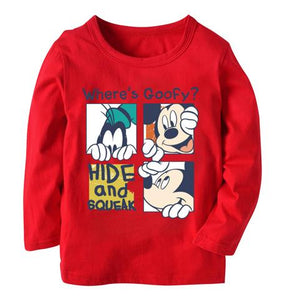 New Kids Toddler Clothes Baby Girls Cartoon Mickey Girls Long Sleeve Blouse T Shirts Casual Tops Tees Children's Clothing