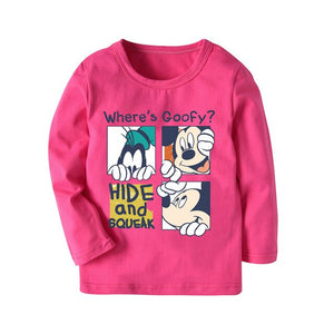 New Kids Toddler Clothes Baby Girls Cartoon Mickey Girls Long Sleeve Blouse T Shirts Casual Tops Tees Children's Clothing