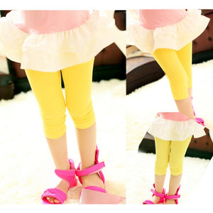 3-10years Girls Knee Length Kid Five Pants Candy Color Children Cropped Clothing Spring-Summer All-matches Bottoms Leggings