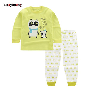 Baby Boys Pajamas Suit Girls Sleepwear Sleep Suits Kids T-shirts Pants Children Pyjama 100% Cotton Tops Trousers Homewear Pijama
