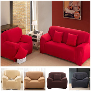 1/2/3/4 Seater Solid Sofa Cover Spandex Modern Elastic Polyester Couch Slipcover Chair Furniture Protector Living Room 6 Colors