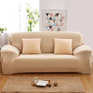 1/2/3/4 Seater Solid Sofa Cover Spandex Modern Elastic Polyester Couch Slipcover Chair Furniture Protector Living Room 6 Colors