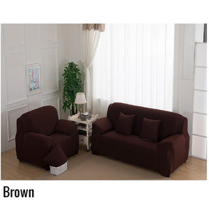 1/2/3/4 Seater Solid Sofa Cover Spandex Modern Elastic Polyester Couch Slipcover Chair Furniture Protector Living Room 6 Colors