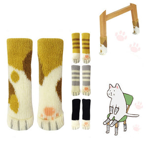 4pcs Anti Slip Mat Cute Furniture Leg Feet Caps Felt Pads Cat Claw Chair Leg Socks Table Protector prevent Dog Cat Scratching