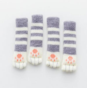 4pcs Anti Slip Mat Cute Furniture Leg Feet Caps Felt Pads Cat Claw Chair Leg Socks Table Protector prevent Dog Cat Scratching