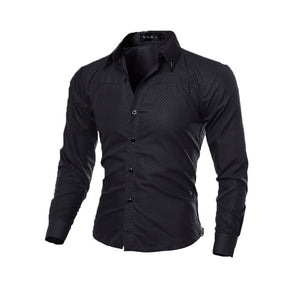 Fashion New Hot Men's Luxury Casual Shirts Slim Fit Shirts Long Sleeve Button Shirts Tops 5 Colors High Quality