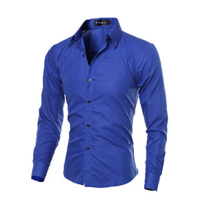 Fashion New Hot Men's Luxury Casual Shirts Slim Fit Shirts Long Sleeve Button Shirts Tops 5 Colors High Quality
