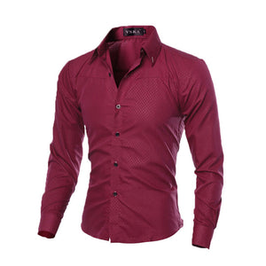 Fashion New Hot Men's Luxury Casual Shirts Slim Fit Shirts Long Sleeve Button Shirts Tops 5 Colors High Quality