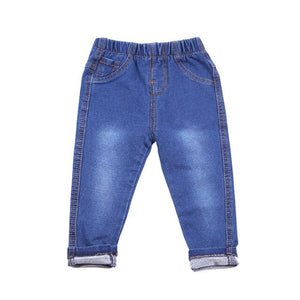 1-6T Autumn Winter Boys Pants Thicken Kids Denim Boy Trousers Toddler Girls Pants Bottom Warm Baby Jeans Children Clothing