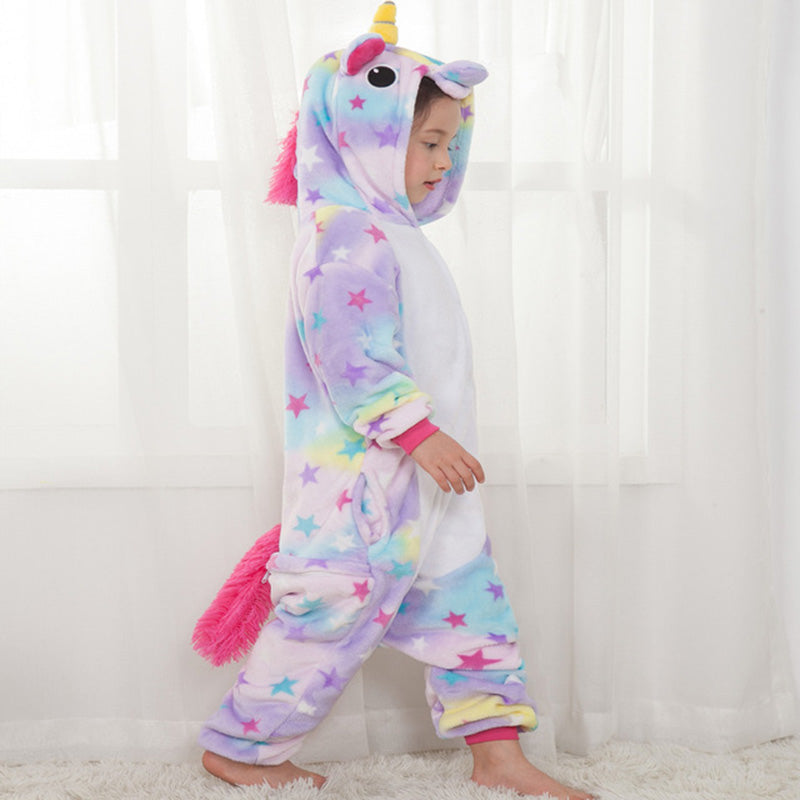 Children Pajamas for Boys Girls Kigurumi Unicorn Pajama Cartoon Sleepwear licorne Coral Fleece Warm pijama de unicornio Inverno