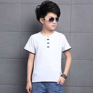 Boy Summer T-shirt Formal Children Fashion England Style Tops 4 5 6 7 8 9 11 12 13 14 Years  Kids Clothes Boys Tops