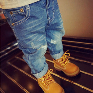 Autumn Winter Baby Boys Jeans Pants Toddler Thicken Kids Boy Trousers Casual Warm Girl Pants Bottom Children Clothing Denim 1-6Y