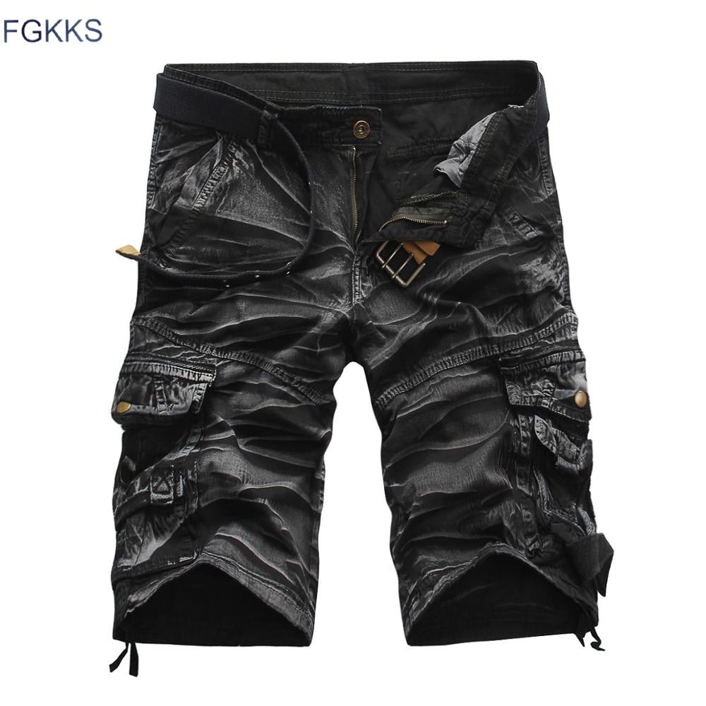 FGKKS New Brand Cargo Shorts Men 2019 Summer Men's Shorts Solid Color Hip Hop Casual Cargo Men Shorts Bottom