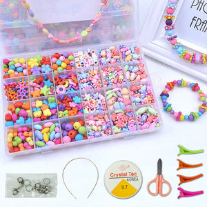 DIY Handmade Beaded Toy with Accessory Set Children Creative Girl Weaving Bracelet Jewelry Making Toys Educational Children Gift