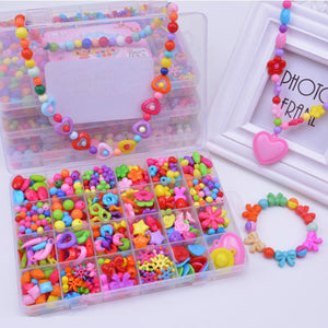 DIY Handmade Beaded Toy with Accessory Set Children Creative Girl Weaving Bracelet Jewelry Making Toys Educational Children Gift