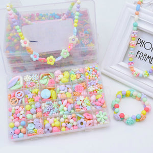 DIY Handmade Beaded Toy with Accessory Set Children Creative Girl Weaving Bracelet Jewelry Making Toys Educational Children Gift