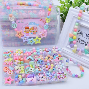 DIY Handmade Beaded Toy with Accessory Set Children Creative Girl Weaving Bracelet Jewelry Making Toys Educational Children Gift
