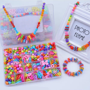 DIY Handmade Beaded Toy with Accessory Set Children Creative Girl Weaving Bracelet Jewelry Making Toys Educational Children Gift