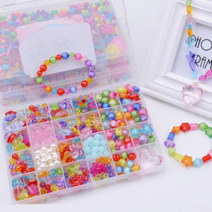 DIY Handmade Beaded Toy with Accessory Set Children Creative Girl Weaving Bracelet Jewelry Making Toys Educational Children Gift