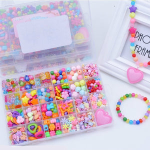 DIY Handmade Beaded Toy with Accessory Set Children Creative Girl Weaving Bracelet Jewelry Making Toys Educational Children Gift