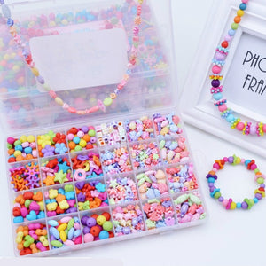 DIY Handmade Beaded Toy with Accessory Set Children Creative Girl Weaving Bracelet Jewelry Making Toys Educational Children Gift
