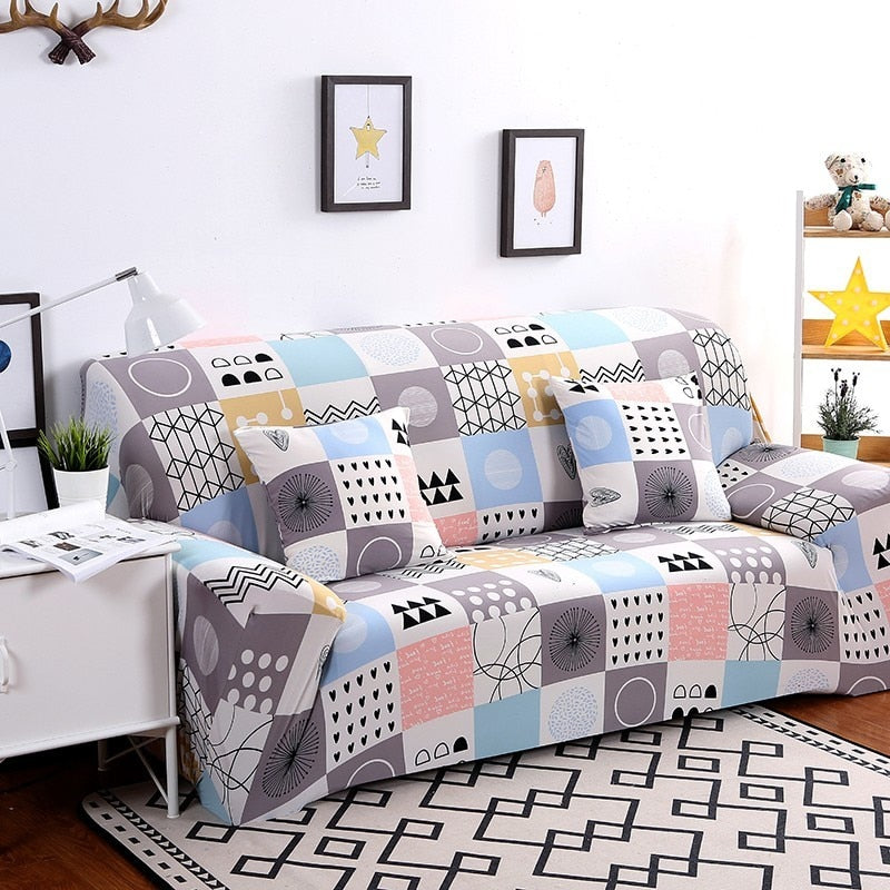 1/2/3/4 Seater Solid Sofa Cover Spandex Modern Elastic Polyester Couch Slipcover Chair Furniture Protector Living Room 24 Colors