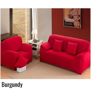 1/2/3/4 Seater Solid Sofa Cover Spandex Modern Elastic Polyester Couch Slipcover Chair Furniture Protector Living Room 24 Colors