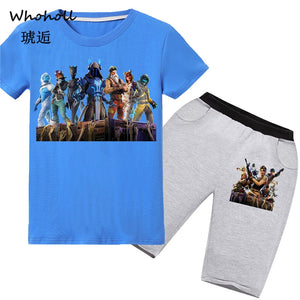 2019 Hot Game Fortnight Kids Sets Clothes Children T Shirt Tops Tees Fortress Night Boys Girls Costume 2 PCS T-shirt+short Pants