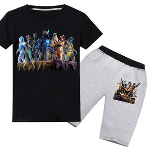 2019 Hot Game Fortnight Kids Sets Clothes Children T Shirt Tops Tees Fortress Night Boys Girls Costume 2 PCS T-shirt+short Pants
