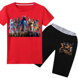 2019 Hot Game Fortnight Kids Sets Clothes Children T Shirt Tops Tees Fortress Night Boys Girls Costume 2 PCS T-shirt+short Pants