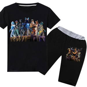 2019 Hot Game Fortnight Kids Sets Clothes Children T Shirt Tops Tees Fortress Night Boys Girls Costume 2 PCS T-shirt+short Pants