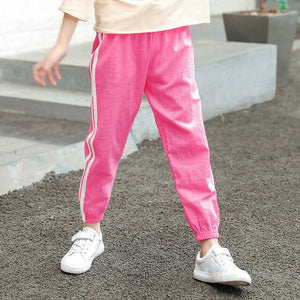 Cotton Linen Baby Girl Clothes Sport Bottom Fashion Children Clothing Boys Pants Casual Sweatpants Girls Pants Kids Trousers